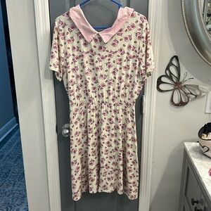 Strawberry 🍓 Milk Pink Dress size XL dress Peter Pan Collar